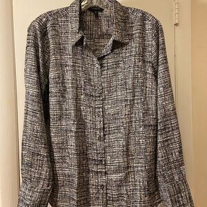 Banana Republic Textured Black and White Button Down Shirt